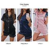 Women Silk Satin Pajamas Set Two-piece