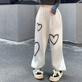 Women Heart Printing Sweatpants