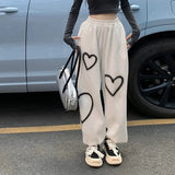 Women Heart Printing Sweatpants